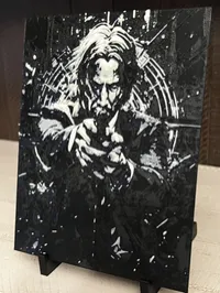 John Wick-Inspired 3D Printed Wall Art – Black & Blue – Image 3