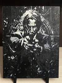 John Wick-Inspired 3D Printed Wall Art – Black & Blue – Image 1