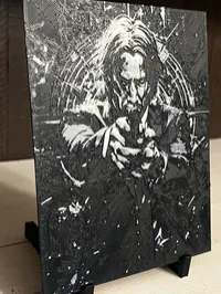 John Wick-Inspired 3D Printed Wall Art – Black & Blue – Image 2