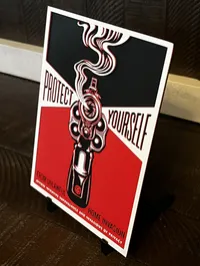 "Protect Yourself" Revolver 3D Printed Wall Art – Image 2