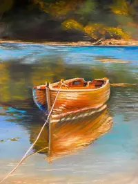Golden Row Boat Soft Pastel Recording – Image 1