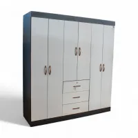 ROPERO 6 CUERPOS LISO MELAMINA – ROPERO, BLANCO, INDIVIDUAL