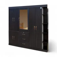 Ropero 6 Cuerpos Wengue RielV2 + Librera – Image 1