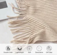 Custom Leather Patch Cozy Knitted Chenille Throw Blanket - 50" x 60" – Image 4