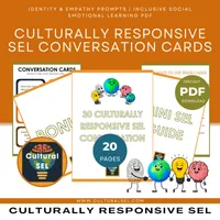 30 Culturally Responsive SEL Conversation Cards | Identity & Empathy Prompts – Image 1