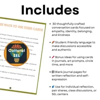 30 Culturally Responsive SEL Conversation Cards | Identity & Empathy Prompts – Image 2