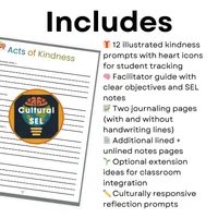 Acts of Kindness SEL Activity | Printable Kindness Tracker | Low-Ink & Classroom-Friendly – Image 2