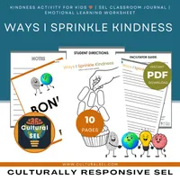 Ways I Sprinkle Kindness | SEL Writing & Drawing Journal | Kindness Reflection – Image 1