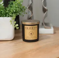 Crave Candle Matte Black With Gold Lid - Harvest  – Image 1
