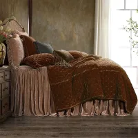 Stella Faux Silk Velvet Bedspread -Queen  – Image 1