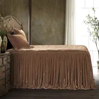 Stella Faux Silk Velvet Bedspread -Queen  – Image 2