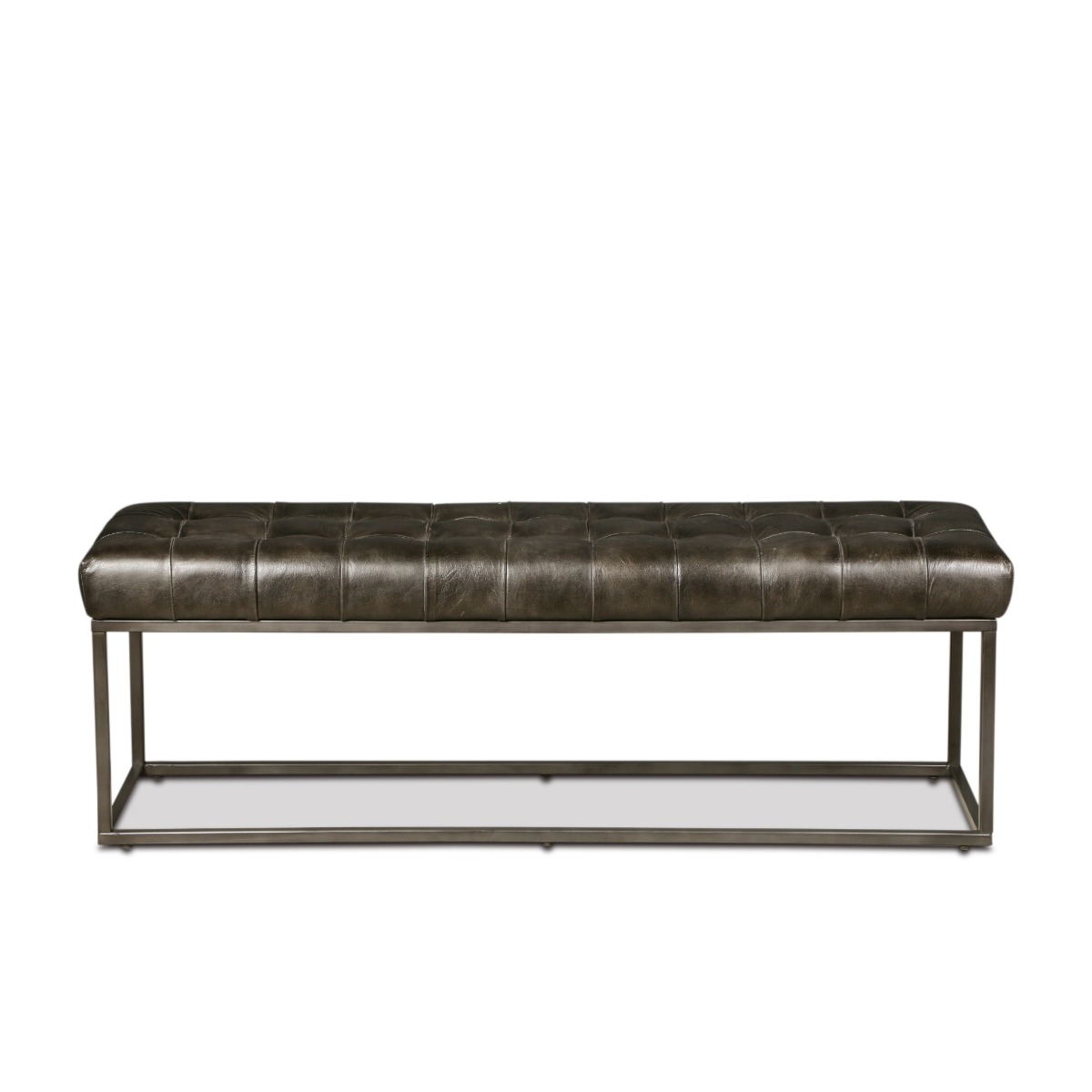 Leather Tufted Bench – Image 1