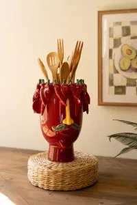 Chili Pepper Face Utensil Crock – Image 1