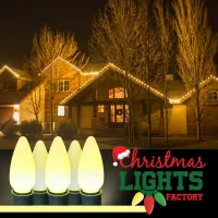 DIY C9 Christmas Light Kit – 100 ft | Choose Warm White, Red & White, or Multicolor | Includes Bulbs, Plugs, and Wire – Image 5