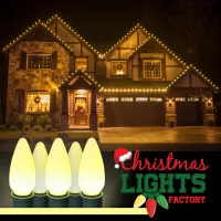 DIY C9 Christmas Light Kit – 100 ft | Choose Warm White, Red & White, or Multicolor | Includes Bulbs, Plugs, and Wire – Image 6
