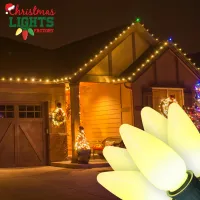 DIY C9 Christmas Light Kit – 100 ft | Choose Warm White, Red & White, or Multicolor | Includes Bulbs, Plugs, and Wire – Image 9