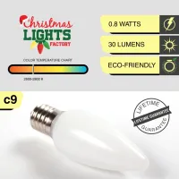 DIY C9 Christmas Light Kit – 100 ft | Choose Warm White, Red & White, or Multicolor | Includes Bulbs, Plugs, and Wire – Image 10