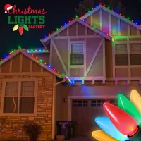 DIY C9 Christmas Light Kit – 100 ft | Choose Warm White, Red & White, or Multicolor | Includes Bulbs, Plugs, and Wire – Image 11