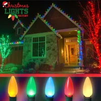 DIY C9 Christmas Light Kit – 100 ft | Choose Warm White, Red & White, or Multicolor | Includes Bulbs, Plugs, and Wire – Image 13