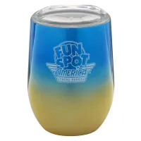 FSATP Wine Tumbler 12 oz stainless steel  blue and gold ombre – Image 1