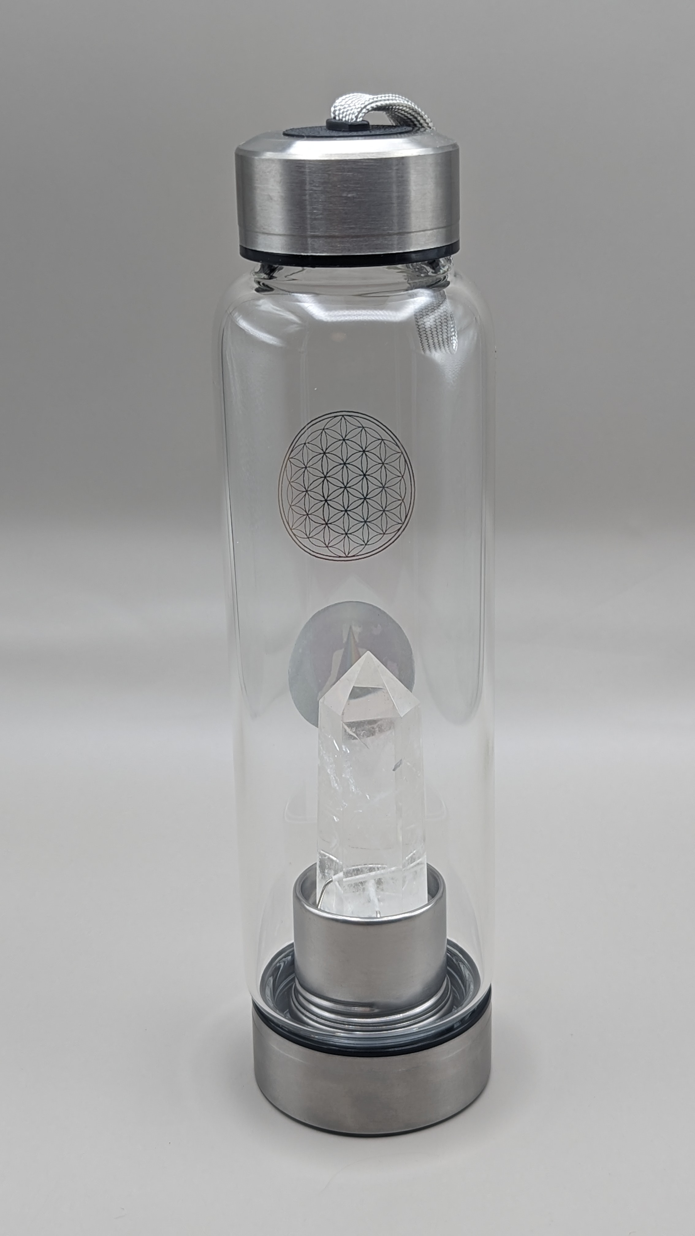 Quartz Crystal Water Bottle | Energy Amplification & Clarity – Image 1