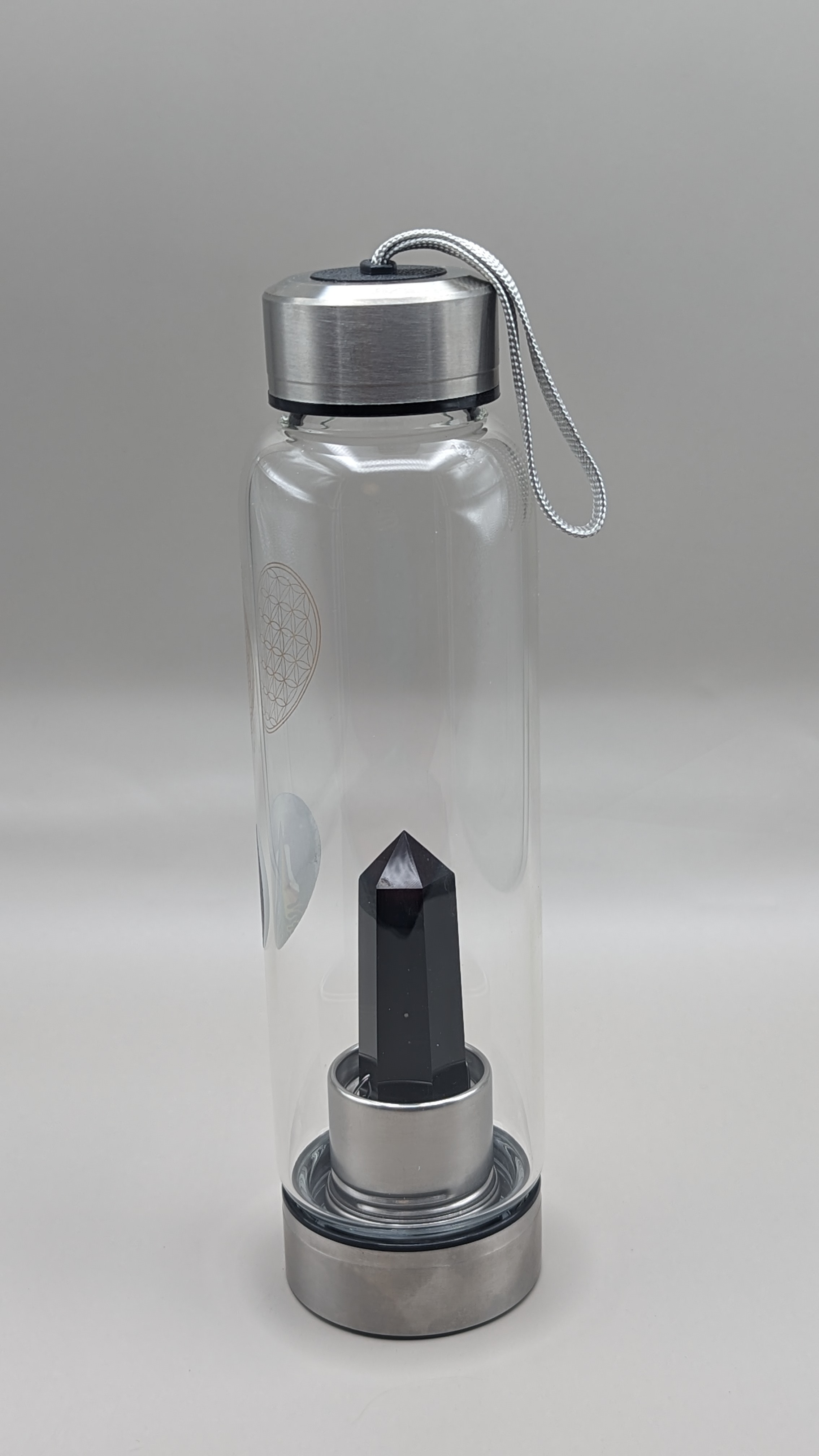 Black Tourmaline Crystal Water Bottle | Grounding & Energy Protection – Image 1