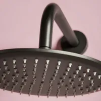 Round Shower Arm & Head Matte Black – Image 2