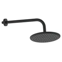 Round Shower Arm & Head Matte Black – Image 1