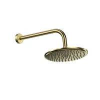 Round Shower Arm & Head Brushed Brass – Image 1