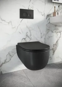 Riviera Round Wall Hung WC – Black