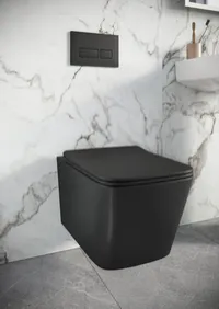 Riviera Square Wall Hung WC – Black