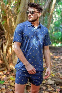 Pizza - Performance Polo – Blue, Medium