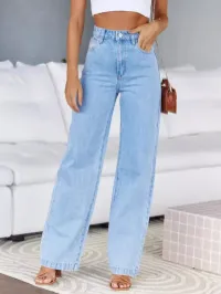 Elastic Wide Leg Jeans – Medium, Blue