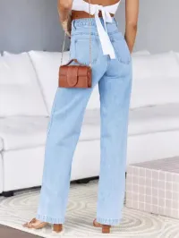 Elastic Wide Leg Jeans – Image 2