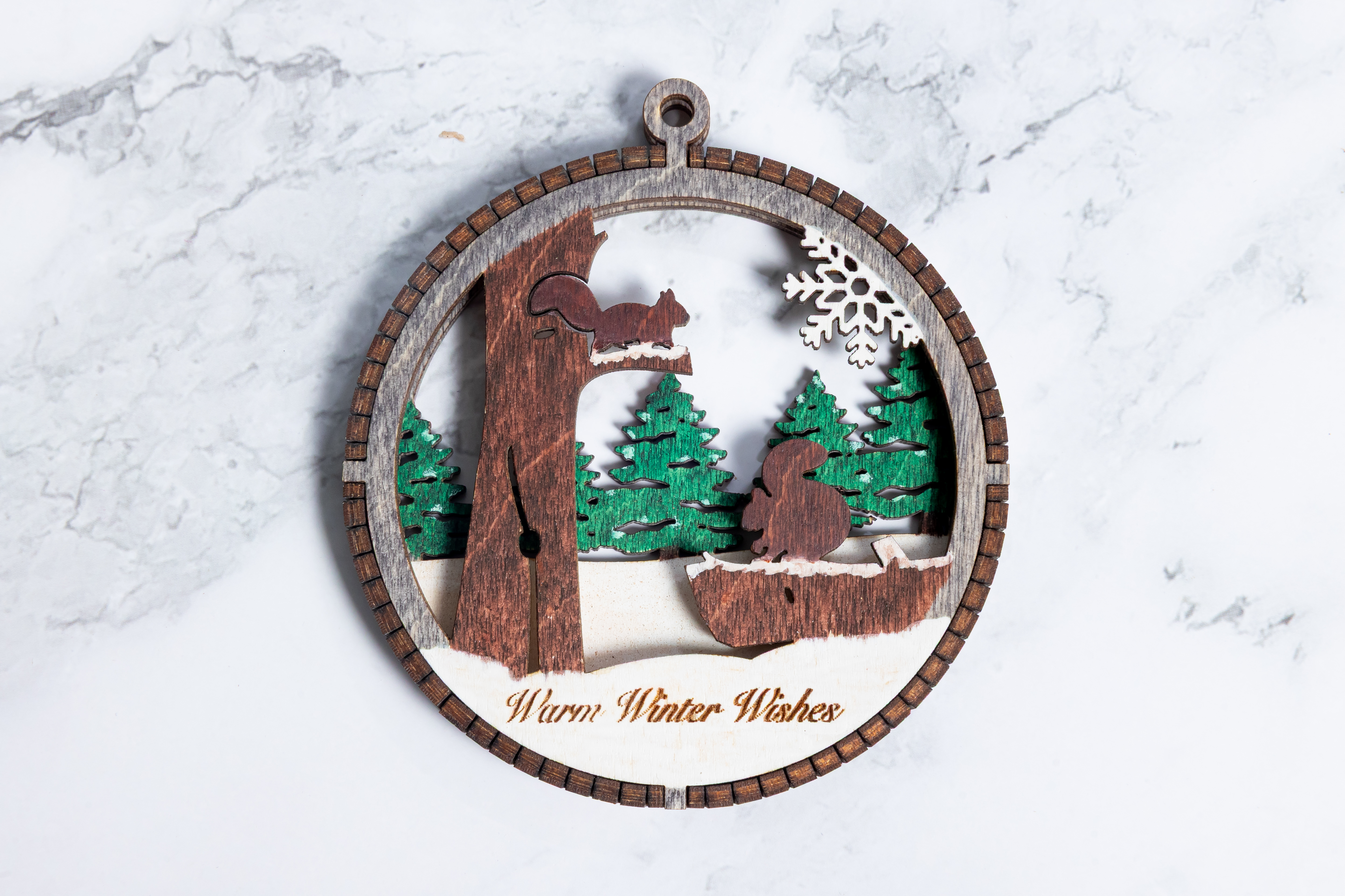 Warm Winter Wishes Woodland Ornament – Image 1