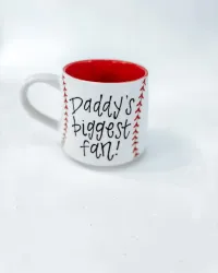 “Daddy’s Biggest Fan” Baseball Mug – Image 1