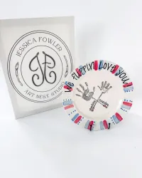“We Flippin’ Love You” Handprint Plate – Image 1