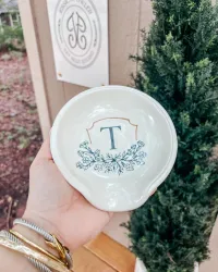 Navy Monogrammed Spoon Rest – Image 1