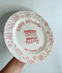 Delicate Blooms Birthday Plate – Image 1