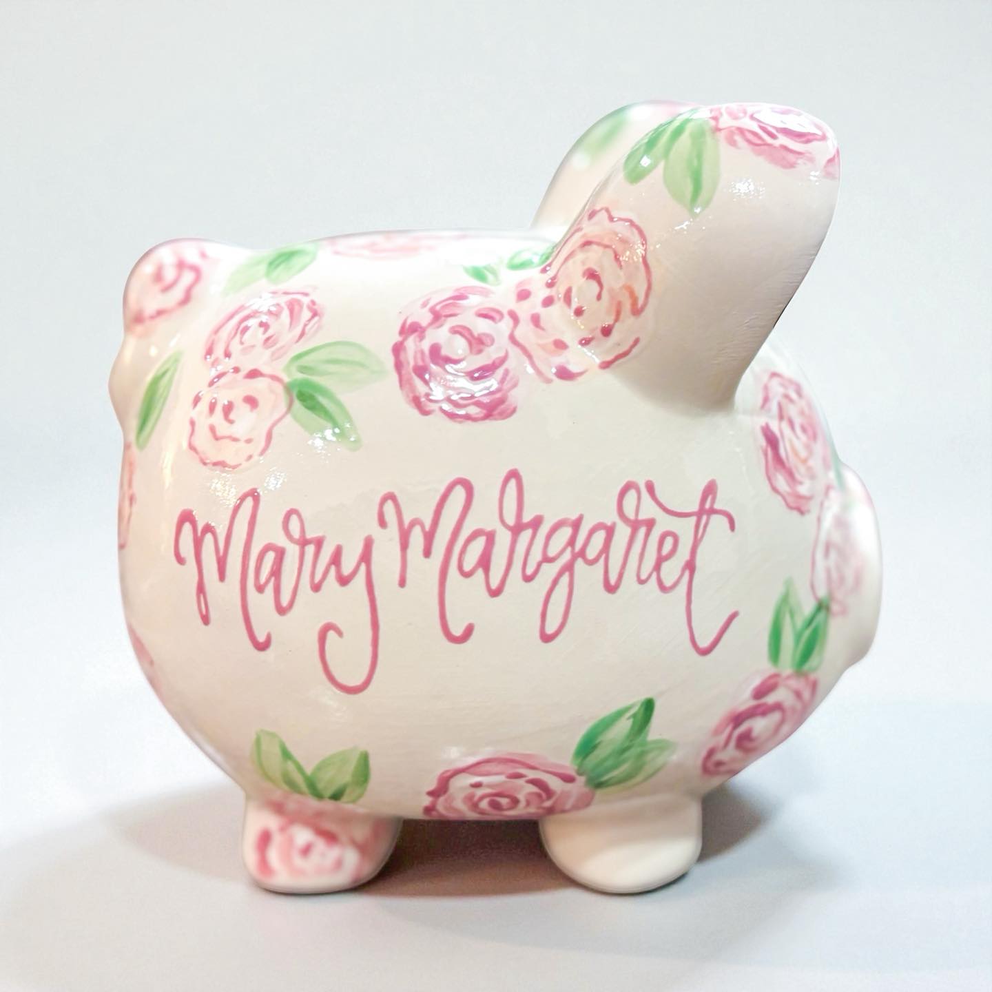 Floral Fun Pink Piggy – Image 1