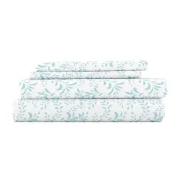 Burst of Vines Pattern 4-Piece Sheet Set – Twin, Light Blue