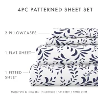 Burst of Vines Pattern 4-Piece Sheet Set – Image 4