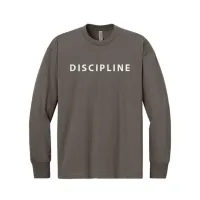 Discipline - Inspirational Long Sleeve Tee – L, Shiitake