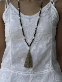 055 Faceted Pyrite with Indian Ocean Pearls – Image 3