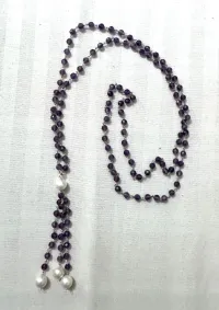 061 Handcut Faceted Amethyst with Indian Ocean Pearls – Image 3