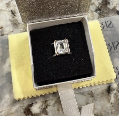 Emerald Cut (Large Stone) Smart Ring Jacket – Crescent Collection – Image 1