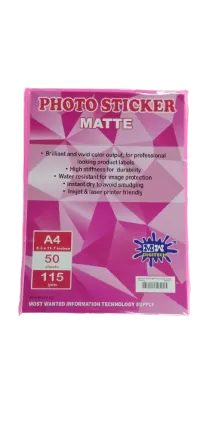 MW2481 Matte Photo Sticker Paper A4 (50 Sheets, 115 GSM) – Image 2