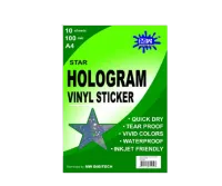 MW0666 Star Printable Holographic Vinyl Sticker Paper A4 (10 Sheets) – Image 1