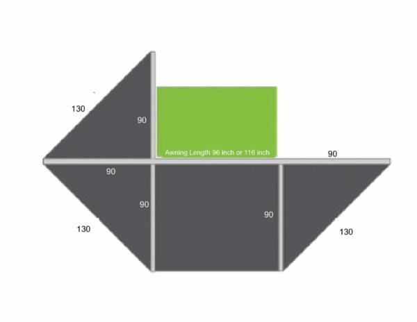 BunduAwn270 – L (2-Sided Awning with 1 Pole) – Image 2
