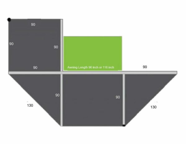 BunduAwn270 – SQ (2-Sided Awning with 2 Poles) – Image 2